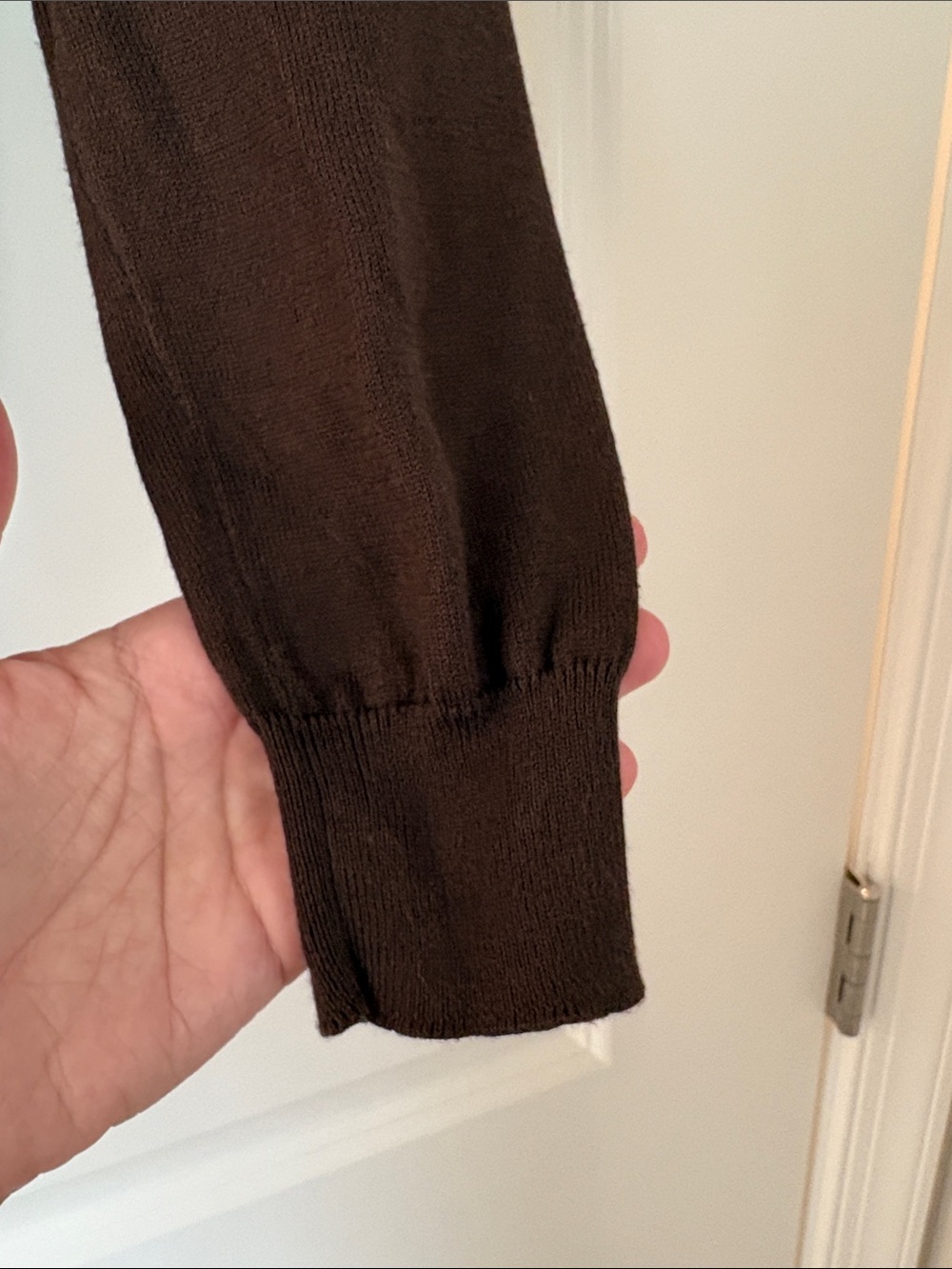 Ralph Lauren Brown V-Neck Sweater with Gold Crest - Picture 3 of 5